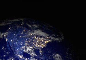 Satellite view of north american lights and energy
