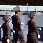 North Korean soldiers marching