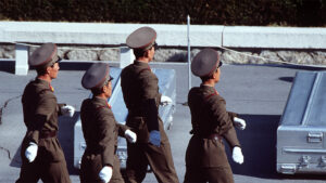 North Korean soldiers marching