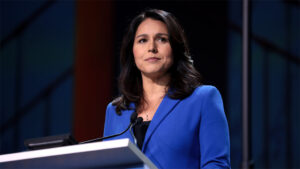 Photo of Congresswoman Tulsi Gabbard at a podium