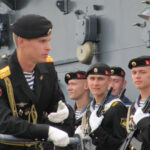 Photo of Russian Naval Infantrymen on a boat