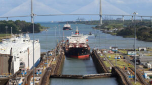 Photo of a ship in the panama canal