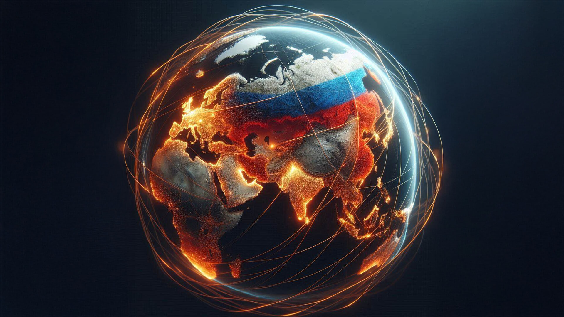 AI generated image of russia and world