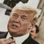 Newspaper photo of President Donald Trump