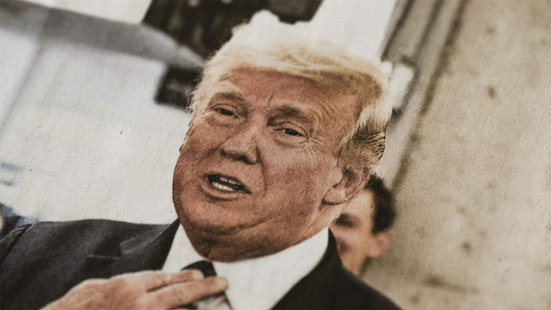 Newspaper photo of President Donald Trump