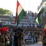The Attari–Wagah border ceremony at the border crossing