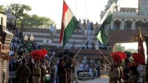 The Attari–Wagah border ceremony at the border crossing