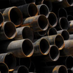 Photo of Steel pipes stacked