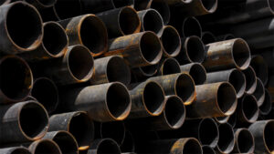 Photo of Steel pipes stacked