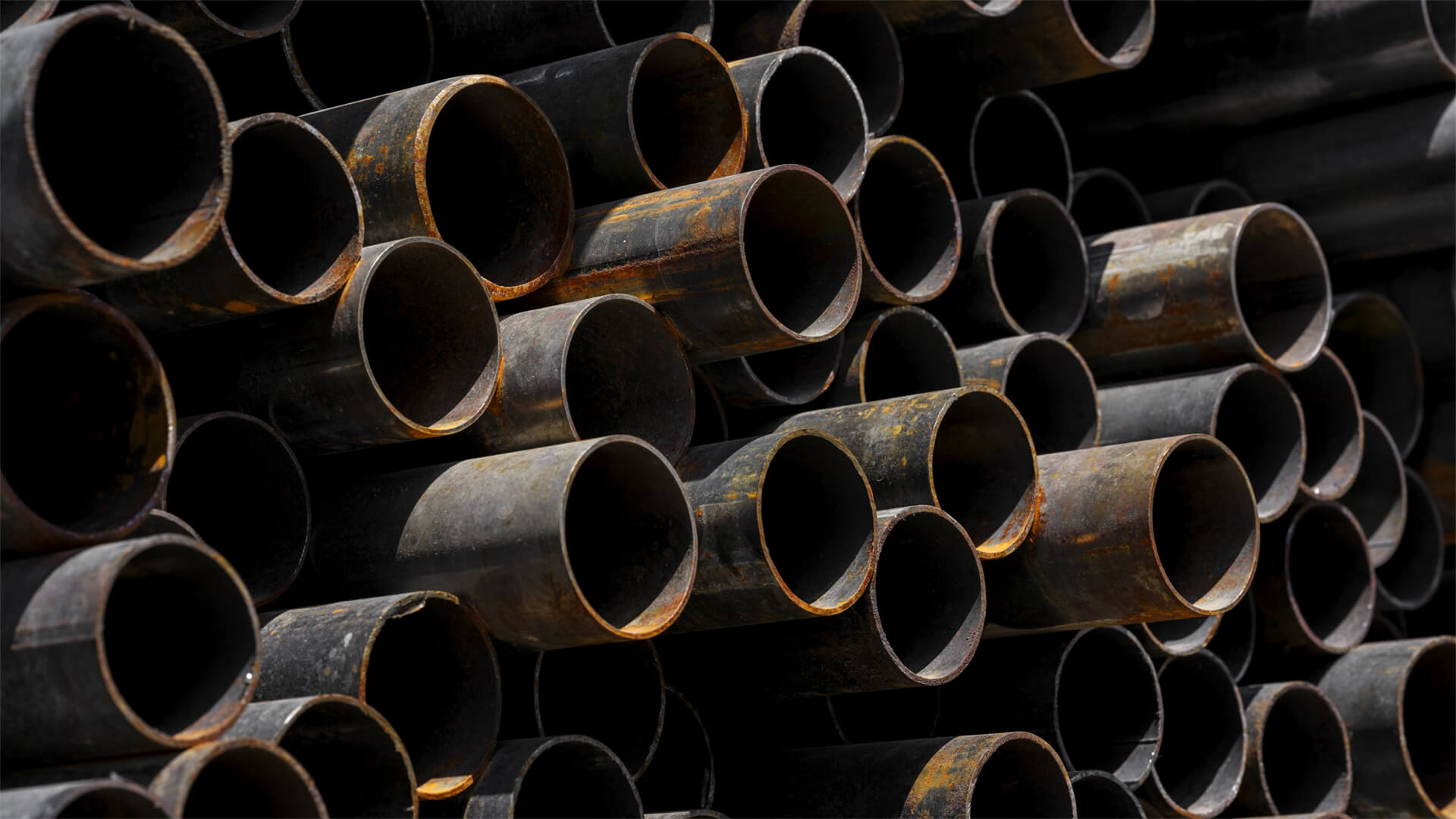 Photo of Steel pipes stacked