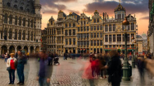 Photo of tourists in Europe