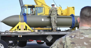 United States Air Force posted rare photos of a GBU-57A/B Massive Ordnance Penetrator (MOP) bunker buster bomb being transported at Whiteman Air Force Base. Photo by wikimedia: https://en.wikipedia.org/wiki/United_States_strikes_on_Iranian_nuclear_sites#/media/File:Deleted_GBU-57_MOP_photo_(2).jpg