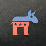 Symbol of Democratic party cut out of paper