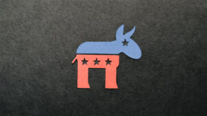 Symbol of Democratic party cut out of paper