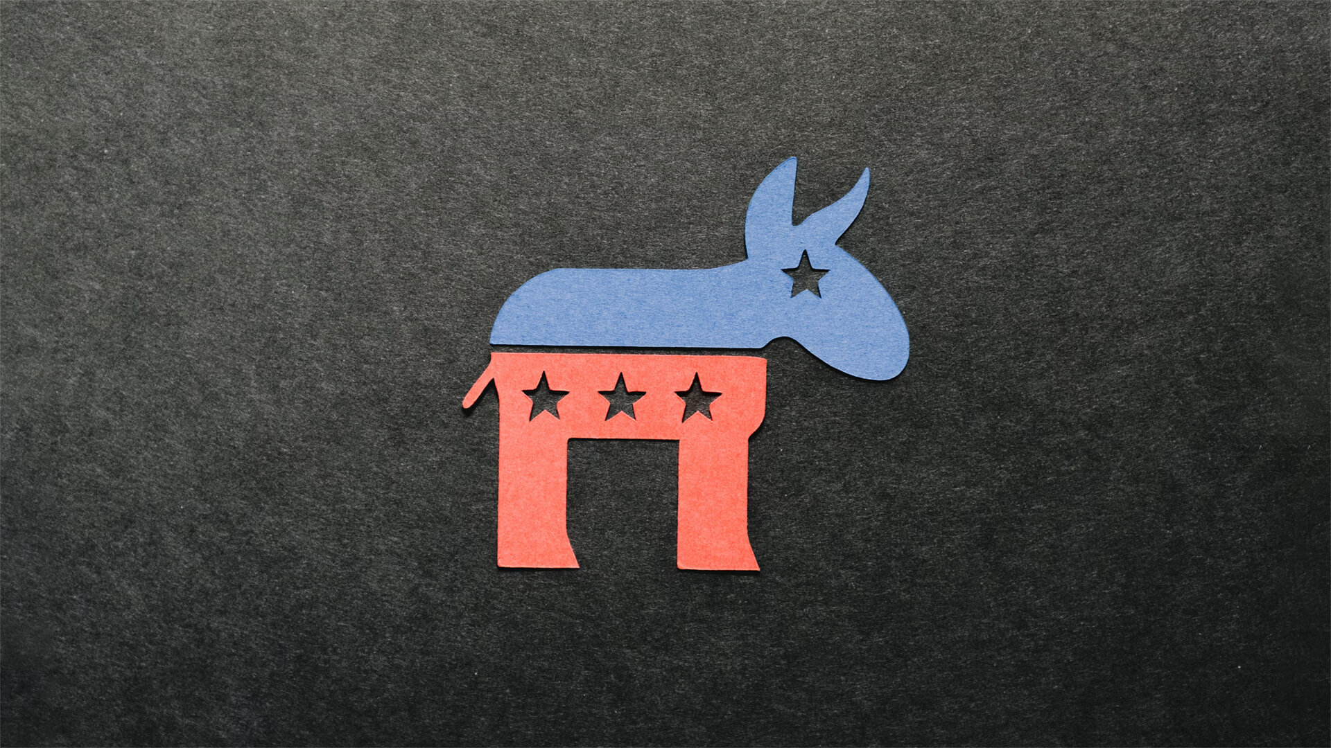 Symbol of Democratic party cut out of paper