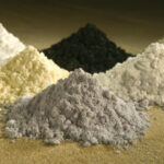 Photo of rare earth minerals: praseodymium, cerium, lanthanum, neodymium, samarium, and gadolinium. Photo by Wikimedia: https://en.wikipedia.org/wiki/Rare-earth_element#/media/File:Rareearthoxides.jpg