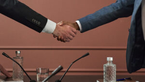 Shaking Hands after Political Negotiation | Photo licensed by Envato Elements