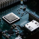 Photo of interior of computer chip
