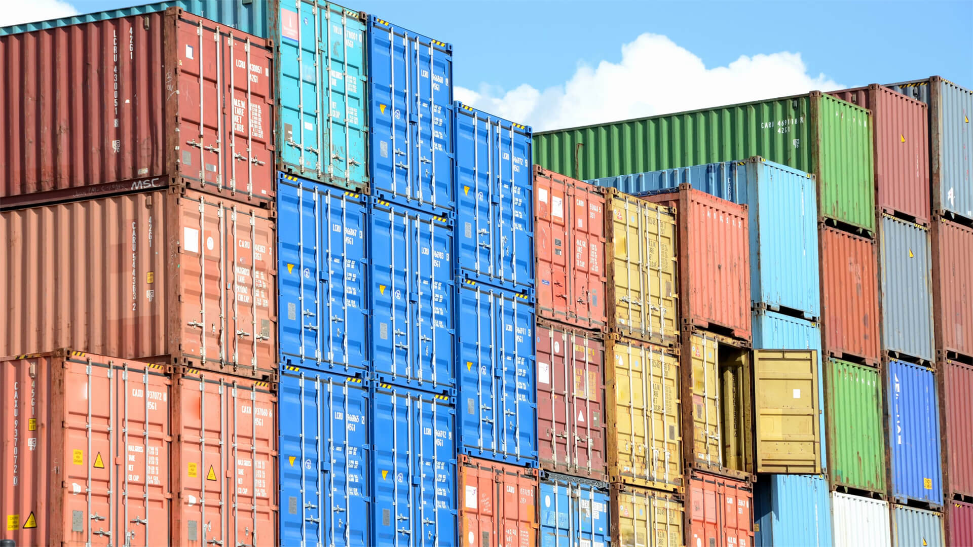 Photo of trade containers stacked