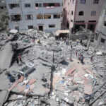 Buildings in Gaza destroyed from bombings