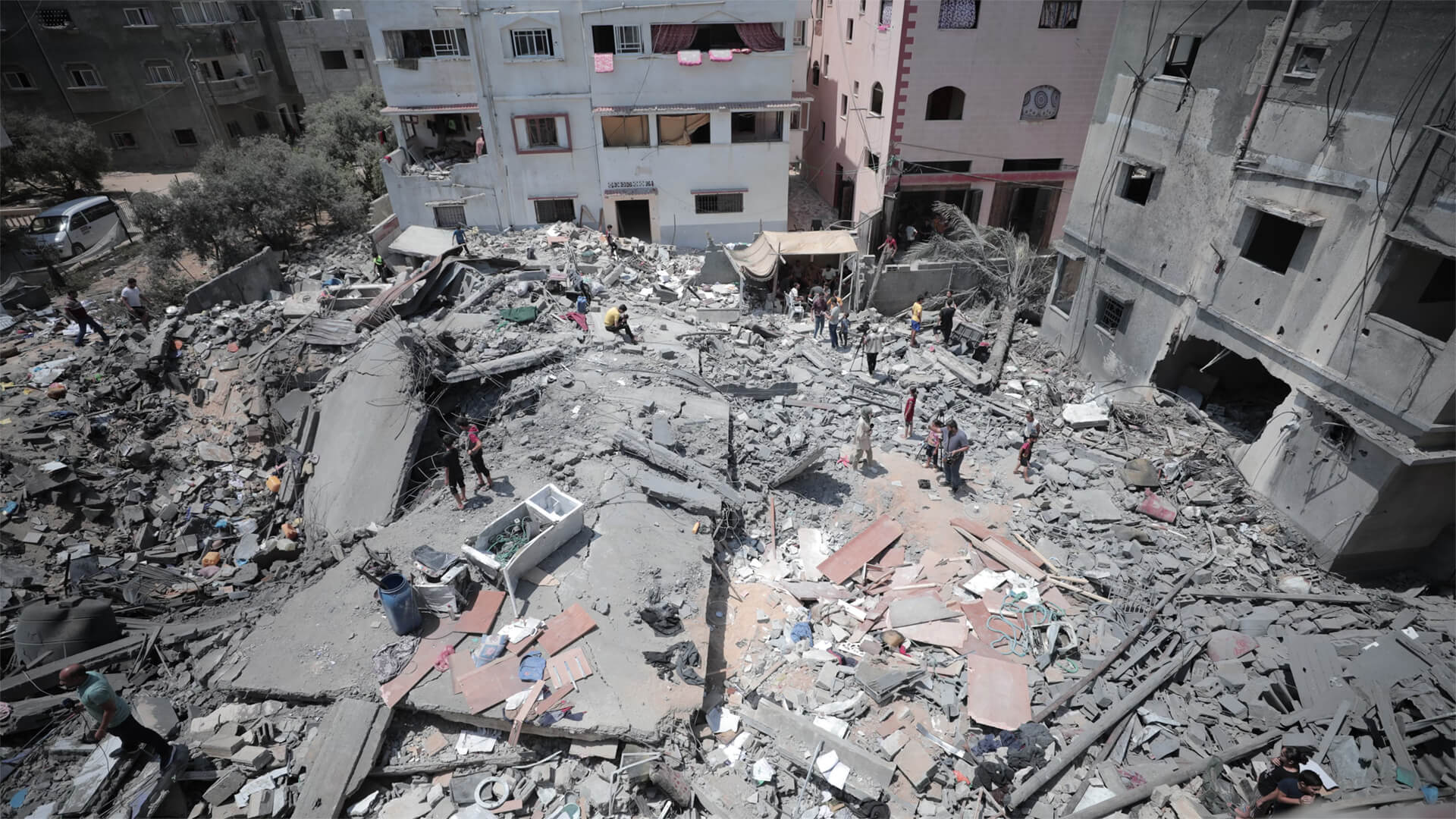 Buildings in Gaza destroyed from bombings