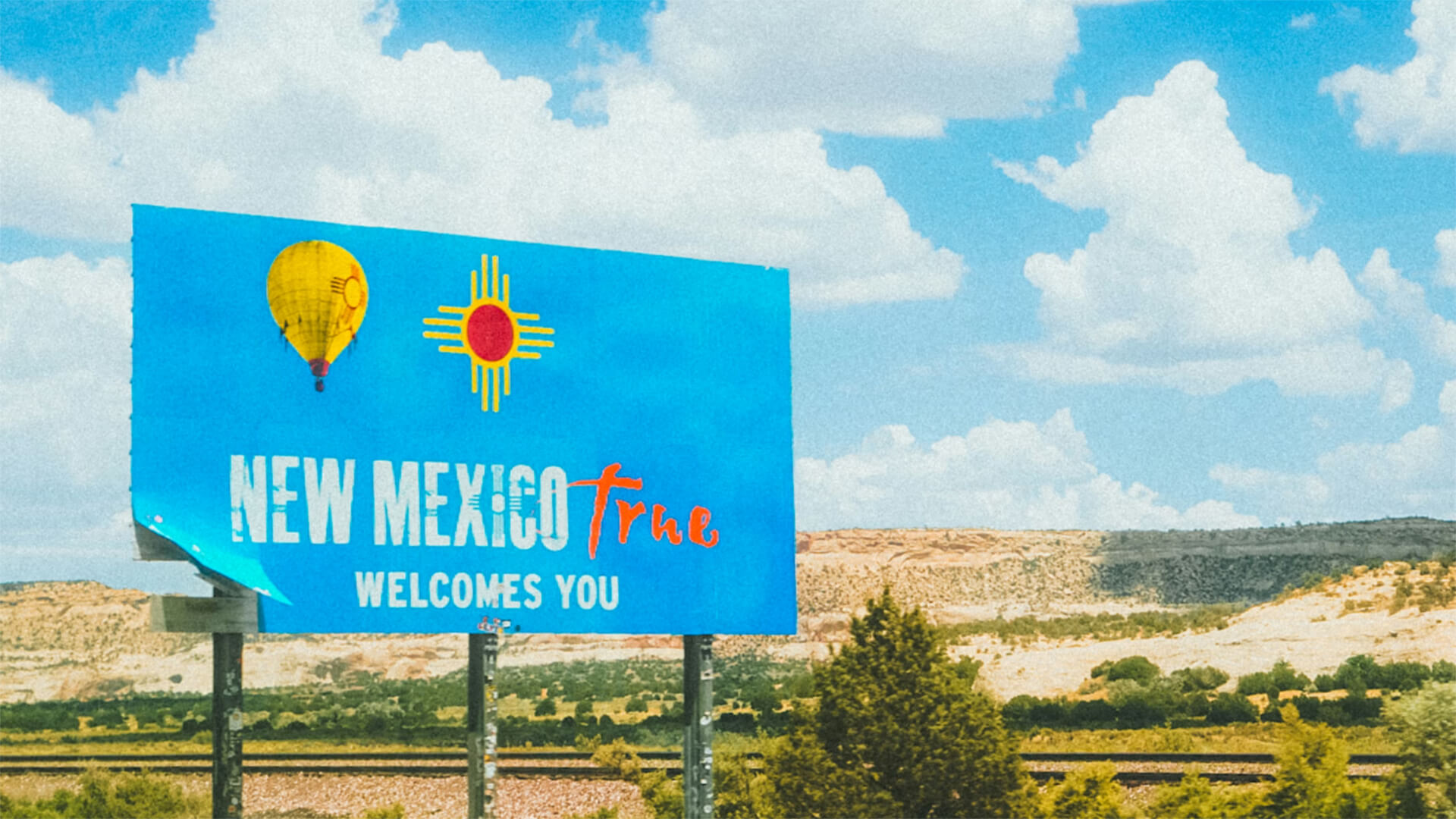 Welcome sign for New Mexico