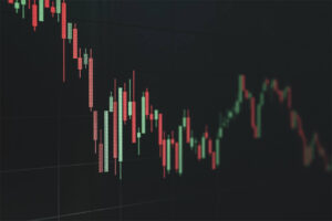 Stock market chart declining