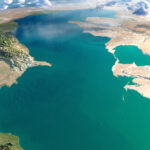 Aerial photo of the Caspian Sea