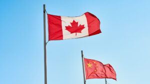 Flags of Canada and China