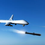 Drone firing a missile
