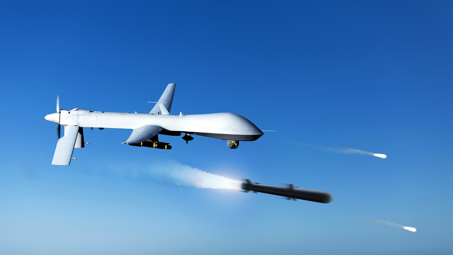 Drone firing a missile