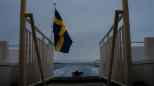 Swedish flag on a boat
