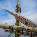 Missiles with Iranian flags on them