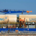 Two LNG tankers at port