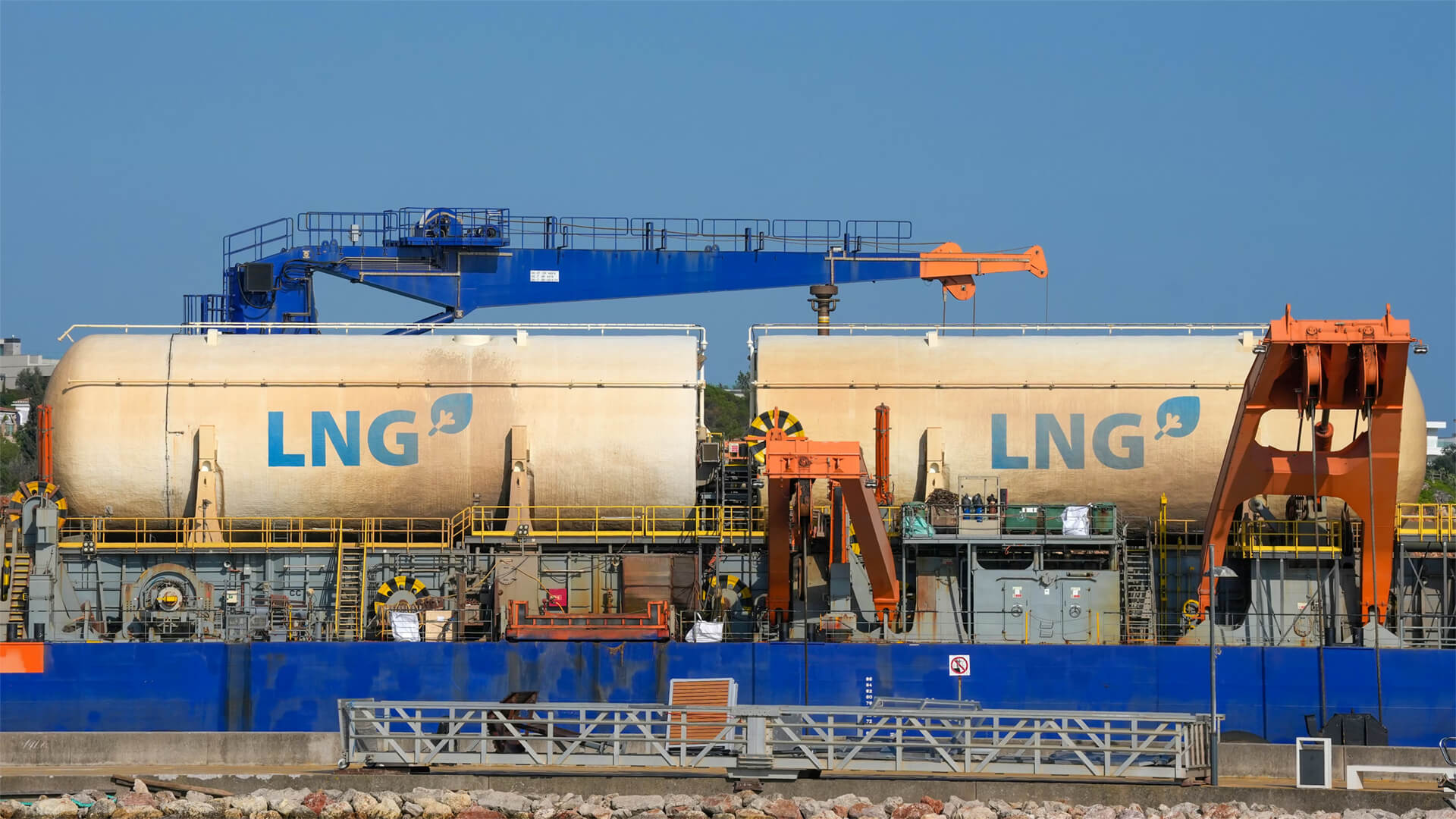 Two LNG tankers at port