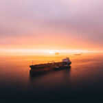An Oil Tanker in the ocean