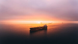 An Oil Tanker in the ocean