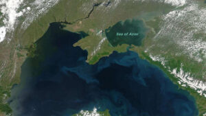 NASA satellite image of the Sea of Azov | Photo by NASA and creative commons licsense