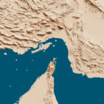 Satellite image of the Strait of Hormuz