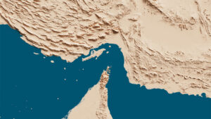 Satellite image of the Strait of Hormuz