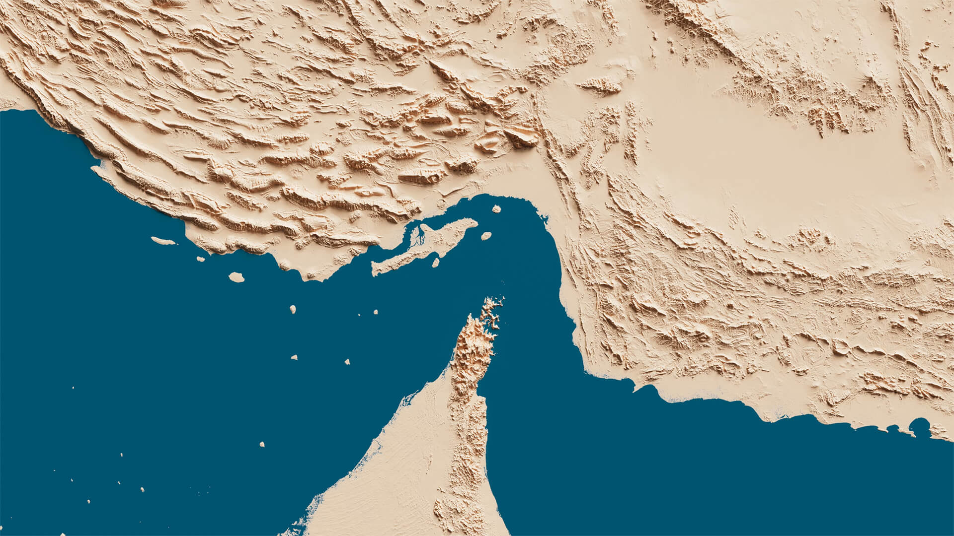 Satellite image of the Strait of Hormuz