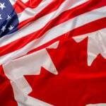 US and Canada Flags overlaid and flat | Licensed by Envato Elements