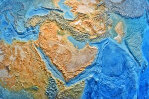Raised Relief Map View of the Middle East | Licensed by Envato Elements